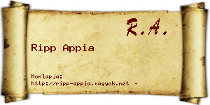 Ripp Appia névjegykártya